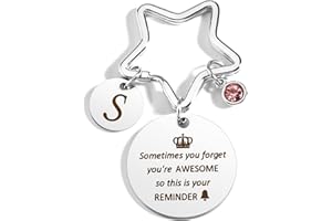 BOMEON Keyring For Women Charm Lettre Alphabet A-Z Inspirational Gifts For Women Friendship Gifts For Friends Family Girlfriend