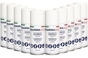 Pharmamani KIT 10 PEZZI SPRAY IGIENIZZANTE SUPERFICI da 100 ml. 100% Alcool, Efficacia immediata, Igienizza le Superfici al Contatto, Asciuga rapidamente. Profumo gradevole. Tascabile.