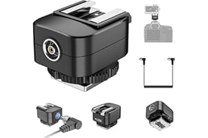 Kamera-Blitzschuh Booster Pad mit PC-Flash-Kabel, unterstützt TTL-Automessung High-Speed-Synchronisation für Godox IM30 IM20 IM22 Mini-Blitz Hot Shoe Riser Adapter (für Canon)