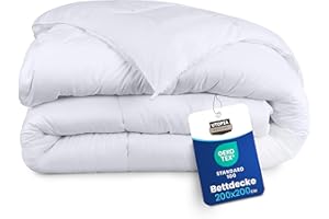 Utopia Bedding Bettdecke 200x200 cm, Mikrofaser Ganzjahresbettdecke mit Eckschlaufen, Steppdecke mit Hohlfaserfüllung 200 GSM (Weiß)