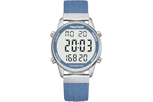 Hearkent Montre podomètre pour femme avec compteur de calories, montre podomètre non Bluetooth, étanche à 30 m, grand écran LCD pour la marche et les activités quotidiennes