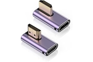 LUIRSAY Lot de 2 adaptateurs HDMI 90 ° - Adaptateur coudé HDMI 2.1 gauche et droite - 48 Gbps - Prise en charge 8K @ 60 Hz/4K @ 120 Hz - Compatible avec HDTV, projecteur, commutateur