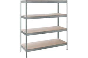 SCHULTE REGALWELT REGALE FÜR DIE EWIGKEIT SCHULTE Regalwelt | Schwerlastregal 180 x 160 x 60 cm | Steckregal - Holzregal | 1000 KG Belastung Lagerregale - Buchregal - Kellerregal - Regale für Kellerraum | Made in Germany