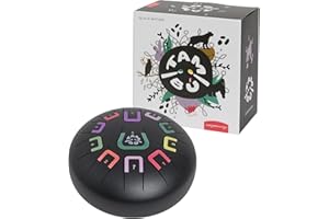 JUEGACONMIGO TAMBÚ Tambour en acier 8" 11 notes Handpan Instrument à percussion métallique Noir mat