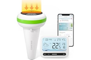 Inkbird IBS-P03R Solar-Poolthermometer-Kombi-Set, WLAN-Gateway mit Wetterinfo, UV-Index, Temperatur- und Feuchtigkeitsalarmen