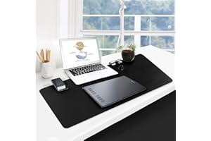 GUBEE PU Cuero Almohadilla de Escritorio de Oficina Multifuncional,Impermeable Antideslizante Anti-Sucio Alfombrilla de ratón para Oficina, hogar y Viajes-Size 800x400x2mm (Negro)