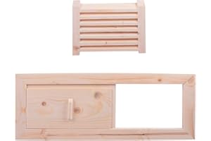 Cabilock Sauna Gable Vent Cedar Gable Vent Wooden Ventilation Louver Sauna Room Air Vent Grill Facility Pool Sauna Room