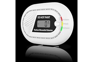 Safeliveo Vernetzter CO Melder Kann gehängt oder gestellt Werden, Kohlenmonoxid Warnmelder mit 10 Jahre Batterie, digitaler LCD-Anzeige, Sie können bis zu 30 CO/Rauch Melder anschließen, 1 Stück