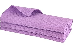 GARIELLA 3x Geschirrtuch aus 100% Baumwolle Waffel-Piqué in lila/Küchentuch/Putztuch