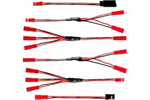 YIXISI 6 Pezzi JST Plug Splitter Kit, JST a JR Adattatore, JST Y Adattatore Parallelo Cablaggio, Compatibile con Traxxas TRX-4 RC Auto Crawler Truck Ventola di Raffreddamento ESC Batteria