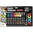 Posca Pens PC-5M Acrylic Felt Tip Coloured Permanent Paint Markers for Adults and Kids. Perfect for Colouring, Fabric, Graffiti, Watercolour, Outline Drawing, Window and Glass Art. 12 Pack