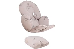 JYOKO KIDS Riduttore Antiallergico universale per Ovetto, Passeggino, Navicella 100% cotone (Giraffe, Supporto per testa, corpo e schiena)