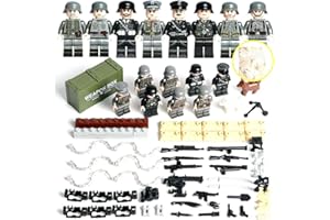 RTING 8 Minifiguren + Waffen, militärische Minifiguren Basis WW2 Sets, Armeegewehr, Waffen, Soldaten, Spielzeug, passend für Kindergeschenke