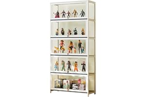 CHAANG vitrinas para Colecciones Vitrina expositora Vitrina Vitrina Cristal vitrinas de Cristal Marco de bambú Natural, Tipo almeja, Sellado y Resistente al Polvo, fácil de Instalar, fácil de Limpiar