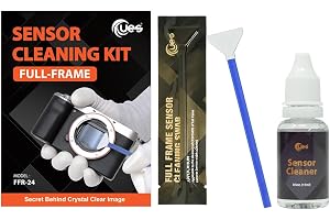 UES kamerasensorrengöring fullformat, 14 x 24 mm + 15 ml | Komplett kit för DSLR och spegellösa kameror; tar bort damm och fläckar från CMOS- och CCD-sensorer.