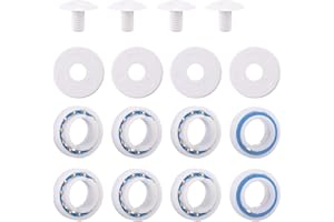 Lyreh Kit Rénovation pour Nettoyeur Piscine, Pièces de Rechange Compatible avec Polaris 280 et 180 8 Roulements C60 4 Vis de Roue C55 et 4 Rondelles C64 (Blanc)