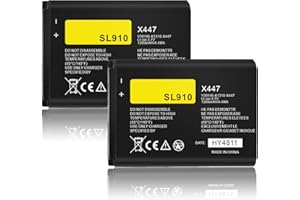 FLSTOR Lot de 2 batteries Li-ion de rechange pour téléphone Siemens Gigaset SL910, SL910A, SL910H, 1200 mAh 3,7 V Compatible avec V30145-K1310K-X447, V30145-K1310K-X447-0-HY