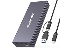 ANYOYO Case USB C 3.2 SSD per Mac Flash SSDS 12 + 16 Pin MacBook Pro, MacBook Air, Mac Pro, IMAC e Mac Mini dal 2013 al 2017 Unità di archiviazione portatile con SSD M.2 NVME compatibile con adattatore