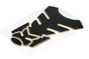 KIMISS 3D Motorcycle Gas, Sticker Pad Protector Decoration Tank Pads for Oil Fuel Tank Pad Gold Fit (BlackGold), Black gold
