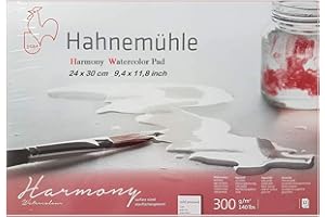 HAHNEMÜHLE Hahnemuhle Harmony - Bloque de acuarela (12 hojas, 24 x 30 cm)