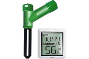 ECOWITT WH0291 Medidor de humedad del suelo Sensor de humedad del suelo para plantas con pantalla LCD digital para jardín, césped, cuidado de plantas en macetas Uso en interiores y exteriores