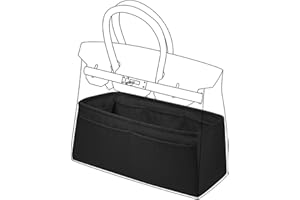 DGAZ wkładka do torebki, jedwabna organizer do torebki Birkin 25/30/35/40, bag organiser, lekki (Czarny, BK40)