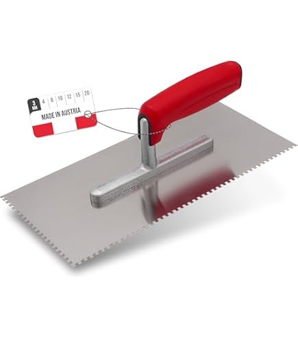 HELPMATE - Serrated Smoothing Trowel 10 X 10 Mm - Professional Notched Trowel Made In Germany - 230 X 130 Mm Toothed Trowel For Applying Filler And - View #6