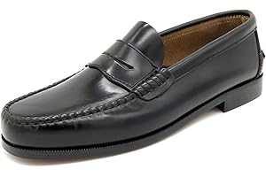 MARTTELY Herren Slipper Business Schuhe Ledersohle Rahmengenäht Premium Penny Loafer