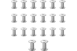 CANGCANG 20 nitów śrubowych do skóry, Chicago, do bindowania, nity drążone, do książek, papieru, smyczy dla psów, DIY, do introligatorstwa (20 szt. M5 x 10, srebrne)