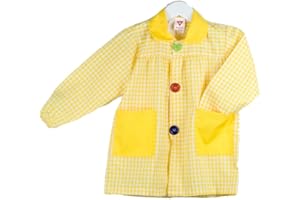 KLOTTZ - Grembiule a quadretti per scuola materna, personalizzabile, per bambini