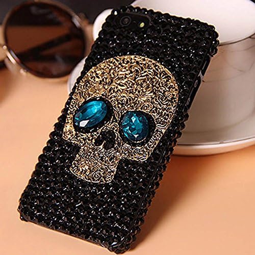 Flashcat 2017 Fashion 3D Metal Skull Skeleton Handmade Bling Rhinestone Case for iPhone SE iPhone 6S Plus iPhone 7 5s 5 5C 4s 4 Luxury Capa Cases (iphone 8plus)