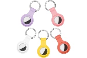 MARICATO Portachiavi Airtag Silicone Custodia di 5 Pezzi, Porta Airtag in Lavabile Compatibile con Apple Airtag 2021, Portachiavi Cover Air Tag Protettiva Portatile, per Zaini e Animali Domestici