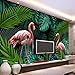 Produktbild Yosot 3d Tropischer Regenwald Werk Verlässt Flamingo Wandbild Fototapete Für Schlafzimmer Sofa Hintergrund Wandmalereien Benutzerdefinierte Wandbild 3 D-200Cmx 140Cm