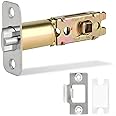 Adjustable Deadlatch 2-3/8'' or 2-3/4'', Keyed Entry Door Lock 45° Turning Angle Replacement Latch and Strike with Dust Box,Smart Door Lock Deadlatch
