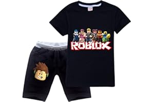 CKCKTZ Ro-blox Jungen T-Shirt Set Kinder Spiel Cartoon Kurzarm Tops Sweatshirt Shorts 2 Stück Baumwolle Sommer Tee