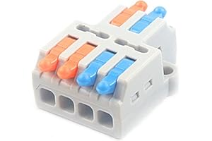 JOYELEC 12 Piezas D2-4 Conectores Eléctricos,2 Entrada y 4 Salida,Adecuado para 0.08-2.5(4.0) mm²cables,250V,32A,Conectores de Empalme de Cable Compactos,Bloques de Conexión Eléctrica