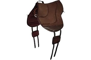 A&M Reitsport Reitpad, Bareback Pad mit Klettkissen, baumloser Sattel 1060, Neu, Farbe:Braun