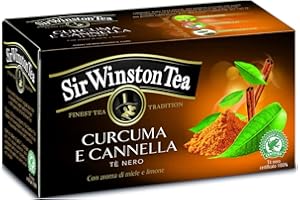 GENERICO Sir Wiston Tea® | Tè Nero Curcuma e Cannella | Black Tea Curcuma, Cannella con Aroma di Miele & Limone - 20 Bustine di Tè (35 Gr)