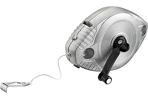 STANLEY Cordel de Trazado y Plomada 30m: Caja de Aluminio, Bloqueo de Cuerda, Herramienta 2 en 1, Manivela de Cierre, Durabilidad y Precisión, 0-47-100