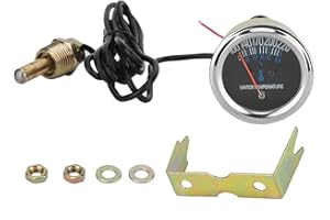 Yuecoom Metal Car 52mm Mechanical Water Temperature Temp Meter Gauge 38-104℃ 12V Yellow Light 283 massey mechanical temp gauge marine mechanical temp sensor 12v