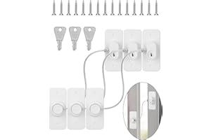 Bohoray 3 Pezzi Blocca Finestre Per Bambini,Sicurezza Finestre,Blocca Finestra,Lucchetto Armadio,Lucchetto Frigorifero,Limitatore Apertura Finestra Per Evitare Che Bambini Cadano Con Finestra(bianco)