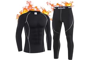 ACFODA Ropa Interior Térmica Esqui Hombre para Running Montaña Ciclismo Fitness Invierno Otoño - Transpirable, Cálida y de Secado Rápido