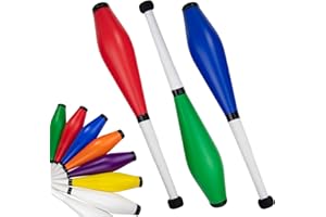Juggle Dream Trainer Street Juggling Club Set of 3 Great Trainer Clubs - Juggling Set for Beginners and Advanced Jugglers (Green, Red, Blue)