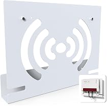 Supporto A Parete Per FritzBox In Metallo Con Gestione Cavi | Compatibile Con 7590, 7530, 7590AX, 6660 Cable, 5530, 8850, 6490, 6890, 7490 | JLNJLE Con Dissipazione Calore - 3
