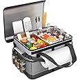 SLEEPHEAD® Collapsible Picnic Basket for Outdoor Camping Barbecue, Barbecue Tools Organizer Must-have Accessories for Barbecue, Camping, Outdoor Barbecue Storage Organizer (Grey)