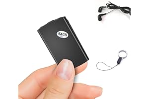 SSINAAES Voice Recording Device, Small Voice Recorder, 24 Hours Continuous Recording, Portable Audio Recorder Dictaphone with for Meeting Lecture (3.5mm Earphone Included) (64GB)