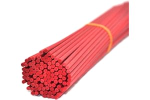 OUGUAL 100 Stück Fasern stäbchen Reed Diffusor Stöcke Reed Sticks ätherisches Öl Aroma Diffusor Stöcke 3mm (30cm*3mm, Rot)