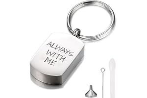 Gredstar Memorial Urn Keychain for Ashes - Small Urns for Human or Pet Ashes, Pet Cremation Jewellery Dog Tag Keepsake Keyring, Sympathy Gift