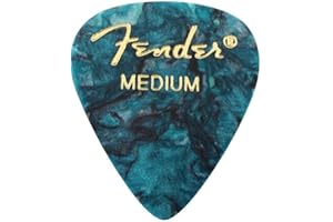 Fender 351 Shape Premium Plektren (12 Stück) für E-Gitarre, Akustikgitarre, Mandoline und Bass Medium Ocean Türkis