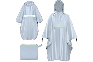ENONEO Poncho de Pluie Hommes Poncho Pluie Imperméable avec Capuche et Poche, Cape de Pluie Femmes Poncho Pluie Réutilisable Poncho Adulte pour Extérieur Randonnée Camping Pêche 210x150cm